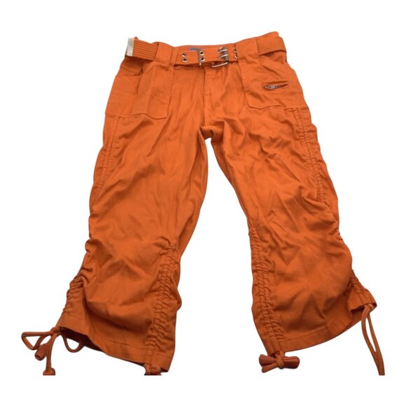 Crest Jeans Girls Orange Cargo Pants With Belt Size 12 5 Pocket Design - Picture 1 of 16